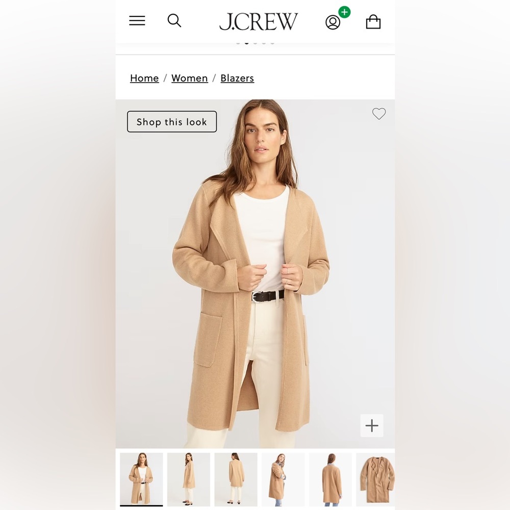 J. Crew Juliette collarless sweater-blazer XS